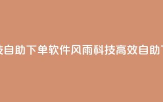 风雨科技自助下单软件(风雨科技高效自助下单软编)