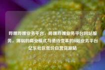 哔哩哔哩业务平台，哔哩哔哩业务平台网站服务，薄弱的商业模式与亟待变革的B站业务平台亿乐社区低价自营货源站
