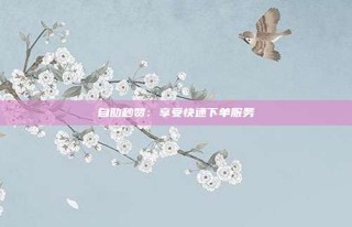 自助秒赞：享受快速下单服务