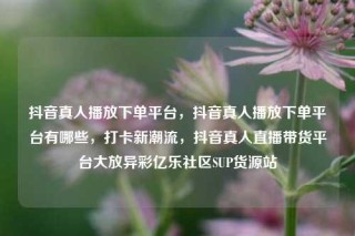 抖音真人播放下单平台，抖音真人播放下单平台有哪些，打卡新潮流，抖音真人直播带货平台大放异彩亿乐社区SUP货源站
