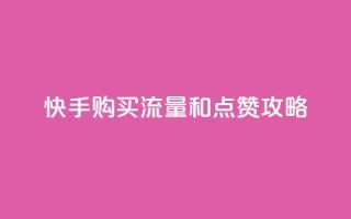 快手购买流量和点赞攻略