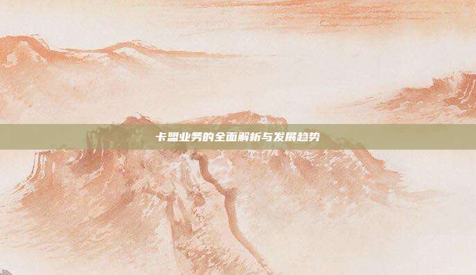 卡盟业务的全面解析与发展趋势  第1张