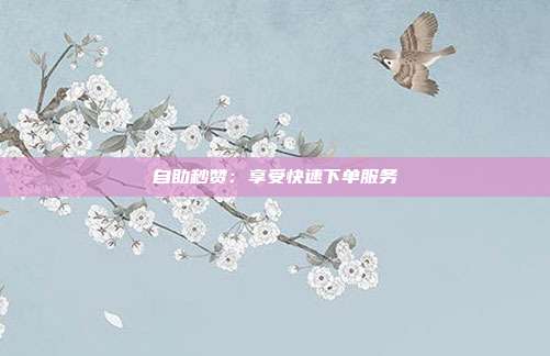 自助秒赞：享受快速下单服务  第1张