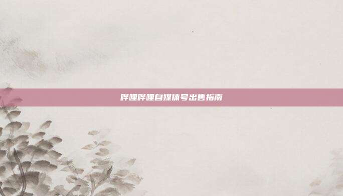 哔哩哔哩自媒体号出售指南  第1张