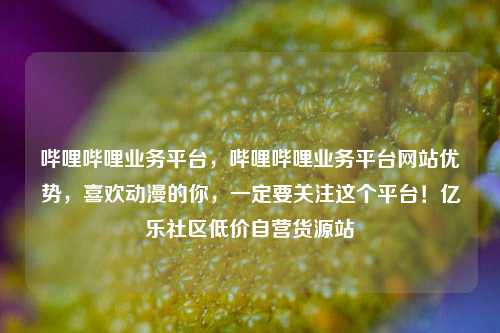 哔哩哔哩业务平台，哔哩哔哩业务平台网站优势，喜欢动漫的你，一定要关注这个平台！亿乐社区低价自营货源站  第1张