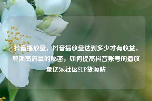 抖音播放量	，抖音播放量达到多少才有收益，解锁高流量的秘密，如何提高抖音账号的播放量亿乐社区SUP货源站  第1张