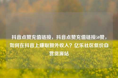 抖音点赞充值链接，抖音点赞充值链接50赞，如何在抖音上赚取额外收入？亿乐社区低价自营货源站  第1张