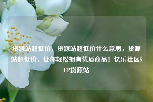 货源站超低价，货源站超低价什么意思	，货源站超低价，让你轻松拥有优质商品！亿乐社区SUP货源站  第1张