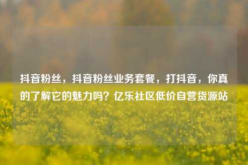 抖音粉丝，抖音粉丝业务套餐，打抖音	，你真的了解它的魅力吗？亿乐社区低价自营货源站  第1张