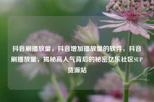 抖音刷播放量	，抖音增加播放量的软件，抖音刷播放量，揭秘高人气背后的秘密亿乐社区SUP货源站  第1张