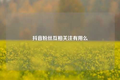 抖音粉丝互相关注有用么  第1张