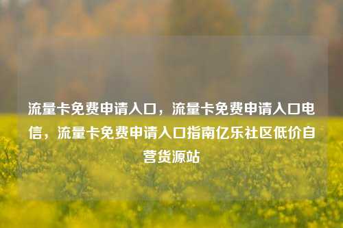流量卡免费申请入口，流量卡免费申请入口电信，流量卡免费申请入口指南亿乐社区低价自营货源站  第1张