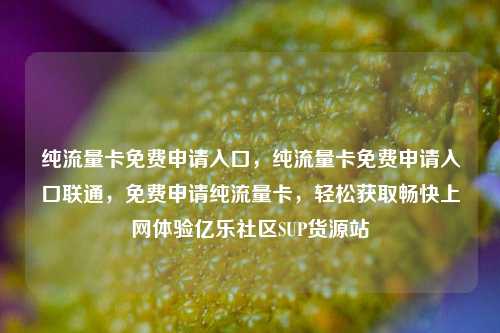 纯流量卡免费申请入口，纯流量卡免费申请入口联通，免费申请纯流量卡	，轻松获取畅快上网体验亿乐社区SUP货源站  第1张