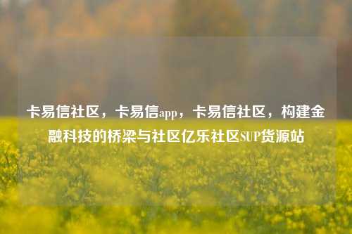 卡易信社区，卡易信app，卡易信社区，构建金融科技的桥梁与社区亿乐社区SUP货源站  第1张
