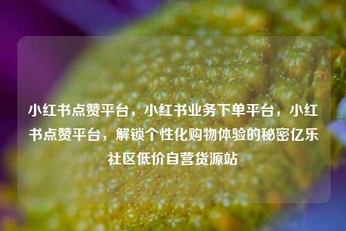 小红书点赞平台	，小红书业务下单平台，小红书点赞平台，解锁个性化购物体验的秘密亿乐社区低价自营货源站  第1张